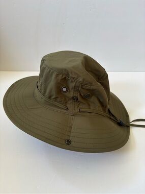 Lake of the Isles Bucket‎ Outdoor Hat Chin Strap Army Green L Hike Ventilated